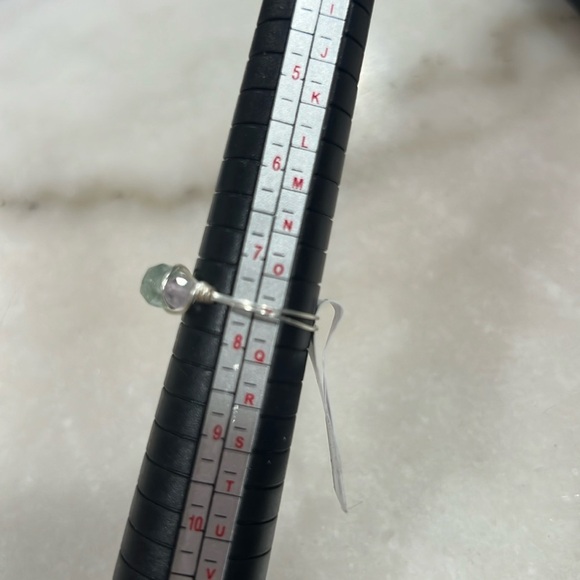 3 Stone Fluorite Gemstone Wire Wrap Ring - Picture 3 of 7